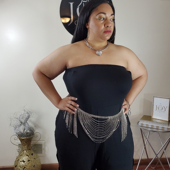 Summer Time Fine Side Slit Romper BLACK - Picture 4 of 8